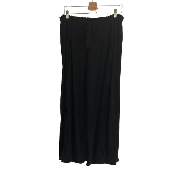 Becca Gauzy Rayon Beach Cover Up Pants Open Leg Large Black - Picture 2 of 11